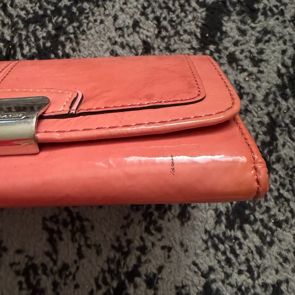 Coach Coral Patent Leather Wallet - Picture 5 of 12